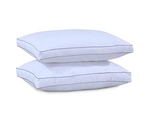 ARLINENS Box Pillows Soft Hotel Quality Hollow Fiber Filled Bed Pillows with Stitched Edging 100% Cotton Cover For Neck Back Stomach & Side Sleepers (4, 48 x 74cm)