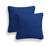 ARLINENS Colourful Plain Dyed 100% Cotton Cushion Cover Size 16"x16" (Navy Blue, pack of 4)