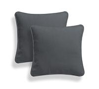 ARLINENS Cushion Cover Set of 4 Plain Dyed 100% Cotton Decorative Square Throw Pillow Cover Luxury Pillowcases for Livingroom Sofa Bedroom with Invisible Zipper (16"x16",Grey)