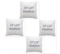 ARLINENS Cushion Inner Pads Insert Square/rectangular Decorative Pillow Virgin Hollow Fibre Filled Bounce Back Cushions Stuffer for Sofa Bed & Couch in 14,16",18",20",22",24",26" (4, 24x24)