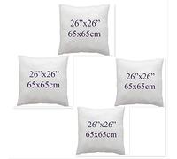 ARLINENS Cushion Inner Pads Insert Square/rectangular Decorative Pillow Virgin Hollow Fibre Filled Bounce Back Cushions Stuffer for Sofa Bed & Couch in 14,16",18",20",22",24",26" (4, 26x26)