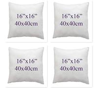 ARLINENS Duck Feather & Down Cushion Pads inner insert 100% Natural Cotton Anti Dust Mite and Down Proof cushion 16x16 (pack of 4)