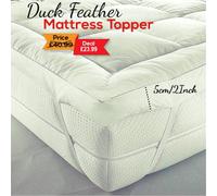 ARLinens Duck Feather & Down Mattress Topper Extra Filled, Soft & Supportive Mattress Protector (Super King)