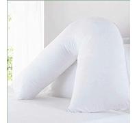 ARLINENS Duck Feather & Down V Shaped Pillow with Free White Poly Cotton Pillowcase Anti Dust Mite- Perfect for Back Neck Pregnancy & Breastfeeding Support Pillow- Washable- in 74 x 34