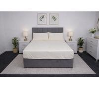 Arlinens Fitted Sheet Single Bed Premium Quality Elasticated Corner Deep Fitted Sheet 25cm Ease Care, Soft & Comfortable, Fade Resistant Plain Poly cotton Bed Sheets 90 x 190 (Cream, Single)