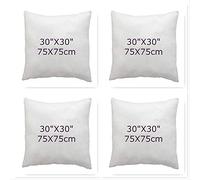 ARLINENS Hollow fibre Cushion New White Pads Inner insert Stuffer Pillow Hypoallergenic Square Cushions for Sofa Bed & Couch in 12", 14", 16", 18", 20", 22", 24", 26", 28", 30" (4, 30x30)