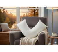 ARLinens Hollowfiber V Shaped Pillow Head Neck Back Orthopedic Nursing Pregnancy Support.