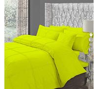 ARLINENS Luxury Polycotton Quality Hamlet Duvet Quilt Cover Bedding Set With Pillowcases (Double, Lime Green)