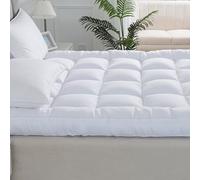 ARLINENS Mattress Topper King Size Bed 5CM Thick Super Soft Microfiber Topper Anti-Allergy Fiber Fill with Strong Elastic Straps for Extra Comfort (KING, 150cm X 200cm x5cm)