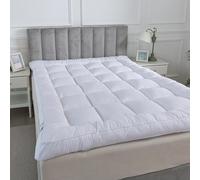 Arlinens Mattress Topper Single Bed-4 Inch/10cm Hotel-Quality Microfiber Topper Filling Fiber -Ultra Soft Hypoallergenic Deep-Fit with Secure Corner Straps Enhances Comfort & Supports 90cm X 190cm