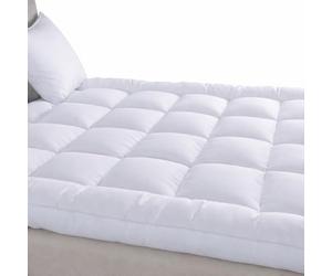 Arlinens Mattress Topper Single Bed-4 Inch/10cm Hotel-Quality Microfiber Topper Filling Fiber -Ultra Soft Hypoallergenic Deep-Fit with Secure Corner Straps Enhances Comfort & Supports 90cm X 190cm