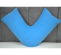 ARLINENS Orthopaedic V Pillow with Flannel Pillowcase - Super Soft & Hypoallergenic V Shape Pillow for Nursing, Maternity & Pregnancy Support - Ideal for Every Sleeping Position 74 x 34 cm (LT Blue)