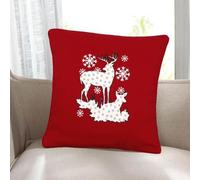 ARLINENS Pack of 2 Christmas Cushion Cover Decorations Indoor Décor Xmas Cushion Cover Throw Pillow Cases For Sofa Couches Home Bedroom Room in 18x18 (Snow Flakes)