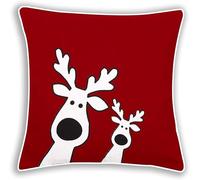 ARLINENS Pack of 2 Christmas Cushion Cover Decorations Indoor Décor Xmas Cushion Cover Throw Pillow Cases For Sofa Couches Home Bedroom Room in 18x18 (Reindeer)