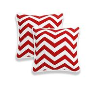 ARLINENS Pack of 2 outdoor Wave patterns Style Chevron Cushion Cover Throw Pillowcase Use for Home Décor Bed Chair Sofa in 100% Cotton Cover 18x18” (Chevron Red)