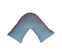 ARLINENS Pack of 2 Plain Poly-Cotton Back & Neck Support V Shaped Pillowcase Orthopaedic/Pregnancy/Nursing Pillow Case Pair- Available in 25 Colours 74 x 34cm (Sky Blue)