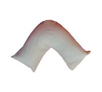 ARLINENS Pack of 2 Plain Poly-Cotton Back & Neck Support V Shaped Pillowcase Orthopaedic/Pregnancy/Nursing Pillow Case Pair- Available in 25 Colours 74 x 34cm (Cream)