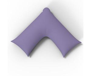 ARLINENS Pack of 2 Plain Poly-Cotton Back & Neck Support V Shaped Pillowcase Orthopaedic/Pregnancy/Nursing Pillow Case Pair- Available in 25 Colours 74 x 34cm (Purple)