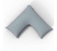 ARLINENS Pack of 2 Poly-Cotton V Shaped Pillowcase, Silver, 74 x 34cm | Plain, Back & Neck Support, Orthopaedic/Pregnancy/Nursing, Available in 25 Colours