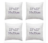 ARLINENS Pack of 4 Cushion Inner Pads White Polyester Cushions - Fillers Inserts Scatters Sofa Throw Couch Extra thick Cushions Hypoallergenic Bounce Back Square Cushion Pads (22x22 (55x55cm))