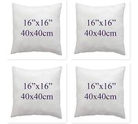 ARLINENS Pack of 4-Virgin Hollow fibre New White Cushion Pad Inner Stuffer Pillow Polyester Insert Square Hypoallergenic (16x16)