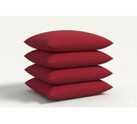 Arlinens Pillow Cases 4 Pack - Red Pillowcases Poly Cotton UK Standard Housewife Pillow Covers (50x75cm)