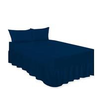ARLINENS Plain Dyed Deep Fitted Valance Sheet Poly Cotton Sheet in Single Double King Super King (Royal Blue,King)