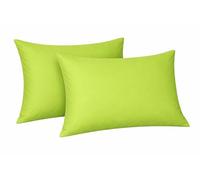 ARLINENS PLAIN DYED FITTED SHEETS IN FOLLOWING COLOURS AND SIZES (PAIR OF PILLOWCASES, LIME GREEN)