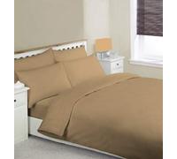 ARLINENS Plain Dyed Polycotton Flat Sheet Premium Hotel Quality Ultra Soft Non Iron Flat Bed Sheet -Fade Resistant in (Latte, SUPER KING 256 x 304 cm)