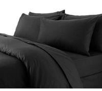 ARLINENS Plain Dyed Polycotton Flat Sheets Premium Hotel Quality Ultra Soft Luxury Non Iron Easy Care Flat Bed Sheet Fade Resistant (Black, Single 178 x 250 cm)