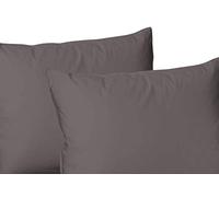 Arlinens Plain dyed polycotton Housewife pair of pillowcases, Available in 20 (Grey)