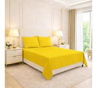 ARLINENS Polycotton Flat Sheets in Following Colours and Sizes: (DOUBLE, MUSTARD)