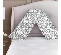 ARLINENS Pregnancy V Pillow with Free Pillowcase Hollow FIber Filled V Pillow, for Maternity Nursing Back Neck & Shoulder Support In (Pattern #07)