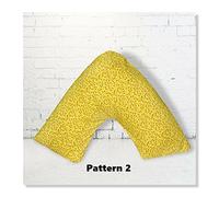 ARLINENS Printed V Shaped Poly cotton Pillow Cases Back, Neck & orthopedic/Pregnancy/Nursing Support Pillow Cases Only in (Pattern 2)