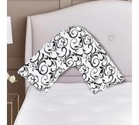 ARLINENS Printed V Shaped Poly cotton Pillow Cases Back, Neck & orthopedic/Pregnancy/Nursing Support Pillow Cases Only in (Pattern 4)