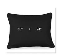 ARLINENS Rectangle/Oblong Plain Dyed Soft Decorative Cushion Covers 100% Cotton Cover for Home Decor Decoration Sofa couch Bed & Chair with Piped Edge(16x24, Black)