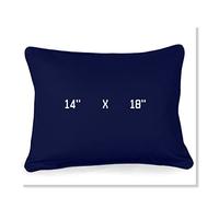 ARLINENS Rectangle/Oblong Plain Dyed Soft Decorative Cushion Covers throw Pillow Cases, 100% Cotton Cover for Home Decor Decoration Sofa couch Bed & Chair with Piped Edge (14x18, Navy Blue)