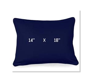 ARLINENS Rectangle/Oblong Plain Dyed Soft Decorative Cushion Covers throw Pillow Cases, 100% Cotton Cover for Home Decor Decoration Sofa couch Bed & Chair with Piped Edge (14x18, Navy Blue)