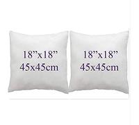 ARLINENS Set of 2 New white Virgin HollowFiber Cushion Pads Fillers Inners Insert Square Pads-Hypoallergenic Stuffer Pillow-Available in 14" 16" 18" 20" 22" 24" 26" 28" 30" (18x18)