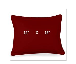 ARLINENS Set of 2 Plain Cotton Soft Decorative Square Cushion Covers throw Pillow cases, Home Decor Decoration For Sofa couch Bed & Chair in 16”18”20” sizes (12x18, Red)