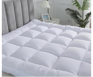 Arlinens Small Double Mattress Topper 5cm Thick, Hotel Quality Box Stitched Microfibre, Extra Deep Quilted, Soft Orthopaedic & Anti Allergy Mattress Topper (122 x 190 cm)