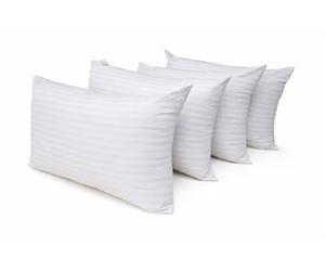 ARLINENS Stripe Pillows 4 Pack Hotel Quality Side Sleeper Bounce Back Stripe Pillow Hollow Fibre Stuffed Anti-Allergy Pillows Standard Size 74x48cm