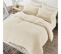 ARLINENS Teddy Bear Fleece Duvet Quilt cover, Super Soft Warm Cozy Bedding Set With Pillow Cases in single Double King Super king (Cream, Single)