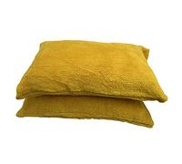 ARLINENS Teddy Bear Warm, Cosy & Soft Pair of pillowcases, Teddy Fur/Sherpa Pair of pillowcases only 50cm x75cm (Mustard)