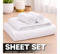 ARLinens Thermal Flannelette Sheet Set 100% Brushed Cotton 4Pc Fitted Flat Sheet Pillowcases