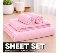 ARLinens Thermal Flannelette Sheet Set 100% Brushed Cotton 4Pc Fitted Flat Sheet Pillowcases