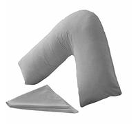 ARLINENS V Pillow With Pillowcase - Orthopedic V Pillow,For Neck, Back, Pregnancy & Nursing Support Pillow-with polycotton pillowcase Standard Size 74 x 34cm (Grey)