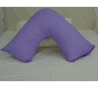 ARLINENS V Pillow With Pillowcase - Orthopedic V Pillow For Neck, Back, Pregnancy & Nursing Support Pillow-with polycotton pillowcase Standard Size 74 x 34cm (Purple)