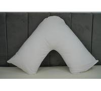 ARLINENS V Pillow With Pillowcase - Orthopedic V Pillow For Neck, Back, Pregnancy & Nursing Support Pillow-with polycotton pillowcase Standard Size 74 x 34cm (White)
