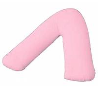 ARLINENS V Pillow With Pillowcase - Orthopedic V Pillow, Hollow Fiber V Pillow For Neck, Back, Pregnancy & Nursing Support Pillow-with polycotton pillowcase Standard Size 74 x 34cm (Pink)